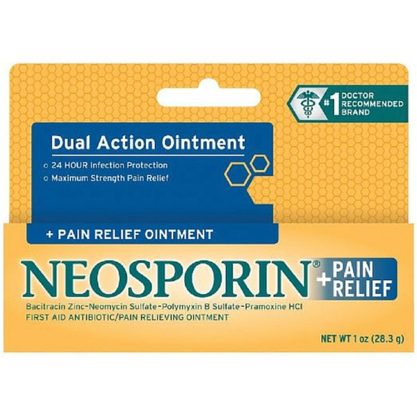 Neosporin First Aid Antibiotic Ointment Maximum Strength Pain Relief, 1-Ounce (Pack of 6)