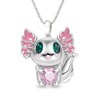 POYAMUSE Lovely Axolotl Pendant Necklace, Cute Animals Salamander Heart Shaped