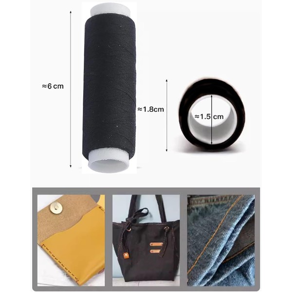 2pcs Strong Polyester Sewing Thread - Black, 100m Length, Universal