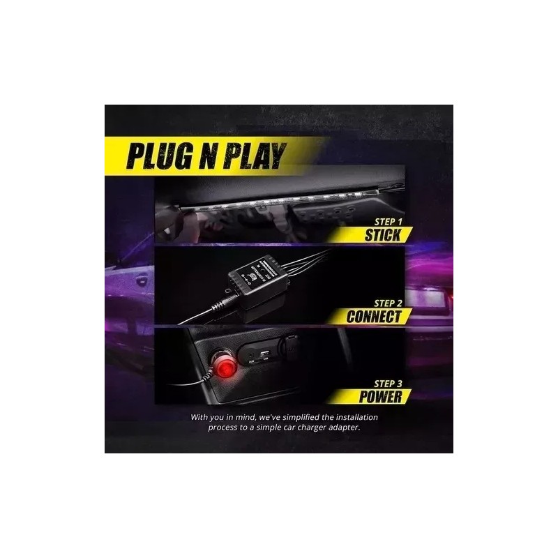 PUNKZZ Tiras 48 Led Rgb Interior App Control Remoto Luz