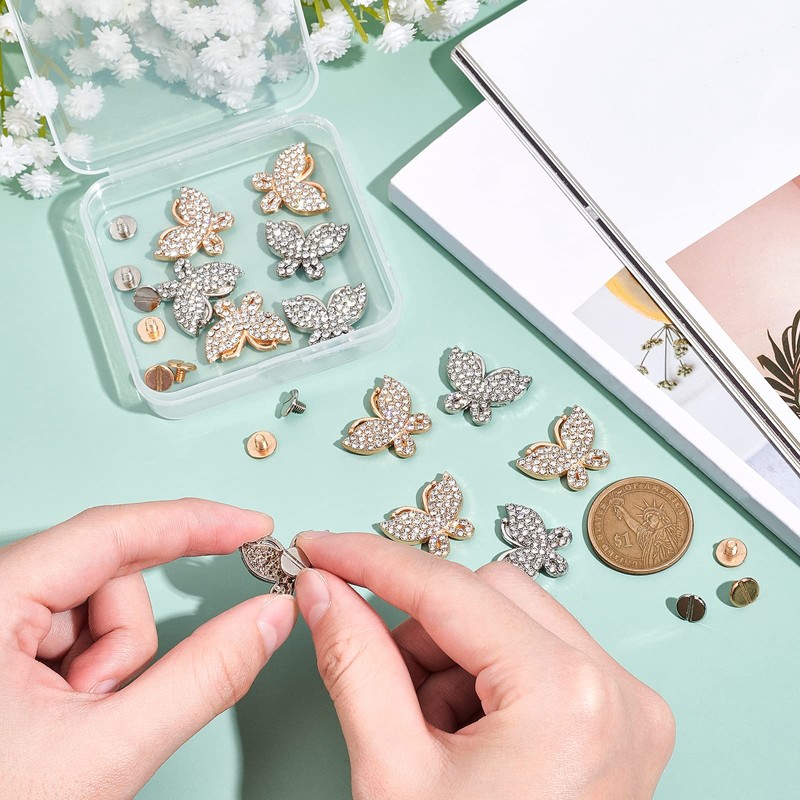 WADORN Set of 12 Bags Decorative Buckle Clip, 2 Colours,