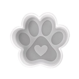 Paw Print with Heart Silicone Mold | Size 4" Wide x 3.75" Long x 1" Deep | Paw Print with Heart Design for Freshie, Soap, Resin, Candles