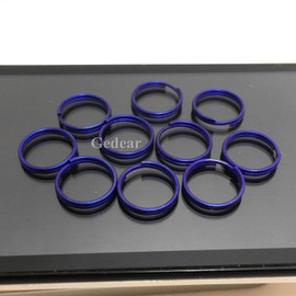 TIKING 10pcs/lots 0.55"/14mm Micro Titanium Ti Split Key Ring Keychain EDC Small Keyring Anodized Blue(14mm)