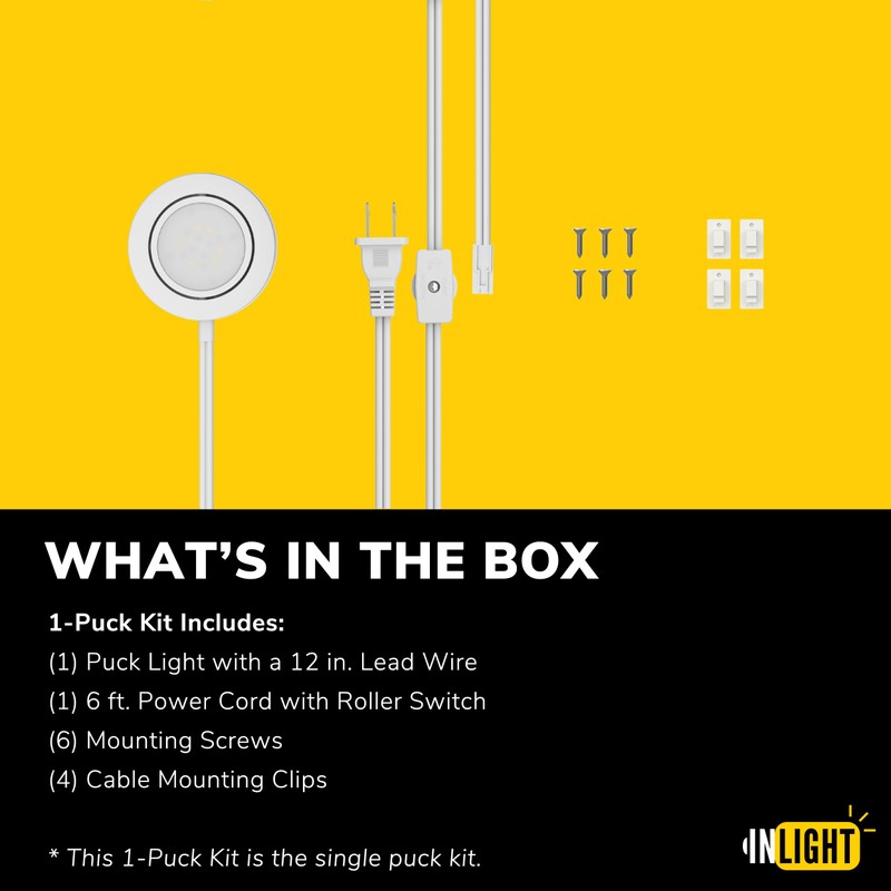 Getinlight LED Puck Lights, 2.75" Metal Housing, Wall-Dimmer Compatible, 2700K