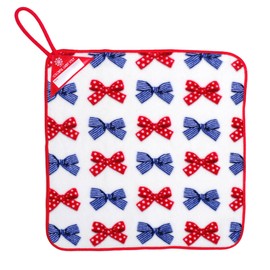 COLORFUL CANDY STYLE N8550200 Loop Towel, Set of 2, Loop Towel, Single Item, Handkerchief Towel, French Ribbon with Polka Dots and Stripes, Elementary School, Kindergarten, Kids, Stylish, Cute, Girls