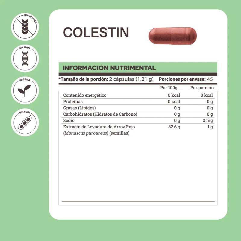 Colestin Matter , Antioxidante, Levadura Arroz Rojo 90 Caps