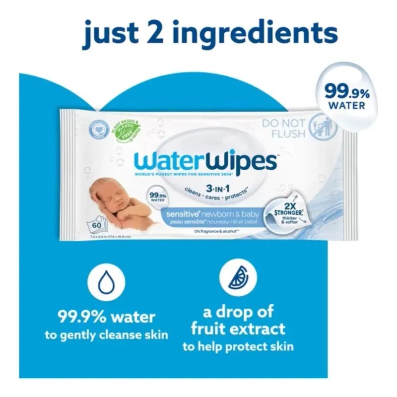 Toallitas Humedas Water Wipes 240 Paquete De 4