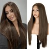 Kurope Brown Lace Front Wig for Women 13x4 Synthetic Lace