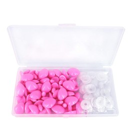 BESTCYC 1Box(50pcs) 14x20mm Triangle Pink Solid Plastic Safety Noses Craft Noses with Washers for Doll, Puppet, Plush Animal Puppet Crafts