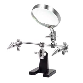 Sctmda Third Hand Soldering with Magnifying Glass Third Hand Magnifier with Clamps Hands Soldering Aid Soldering Holder Soldering Aid Clamp Third Hand Soldering Repair Tool for Crafts Model Making