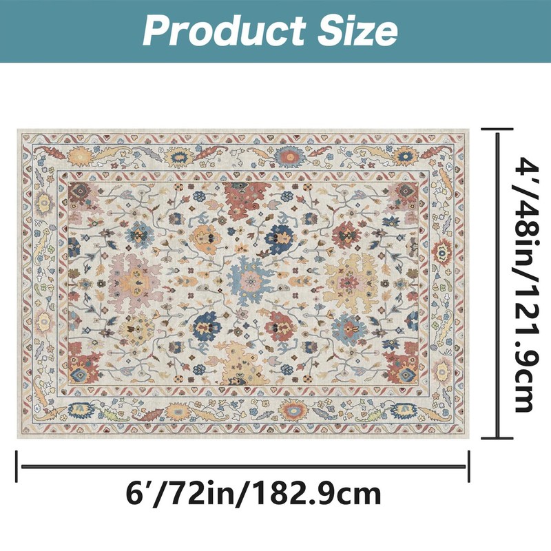 Machine Washable Rugs 4x6 Non Slip Area Rugs for Entryway