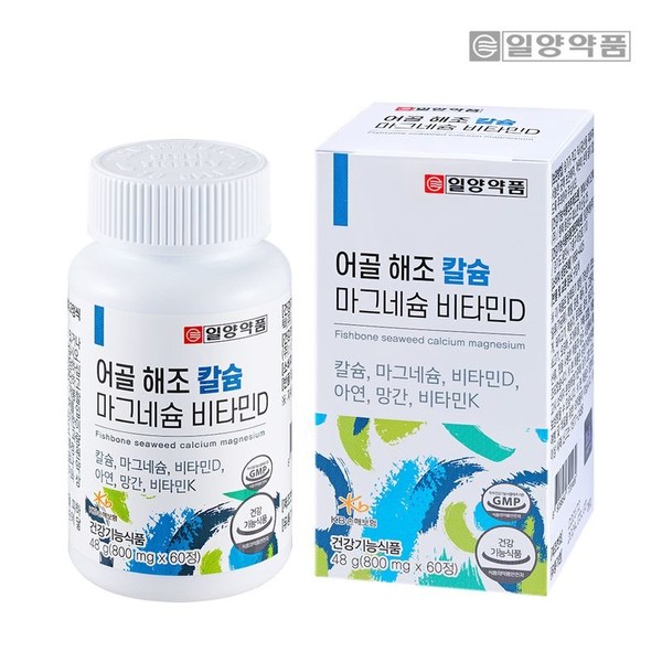 Ilyang Pharmaceutical Fish Bone Seaweed Calcium Magnesium Vitamin D Vitamin K 60 tablets 1 unit, single option / 일양약품 어골 해조 칼슘 마그네슘 비타민D 비타민K 60정 1개, 단일옵션