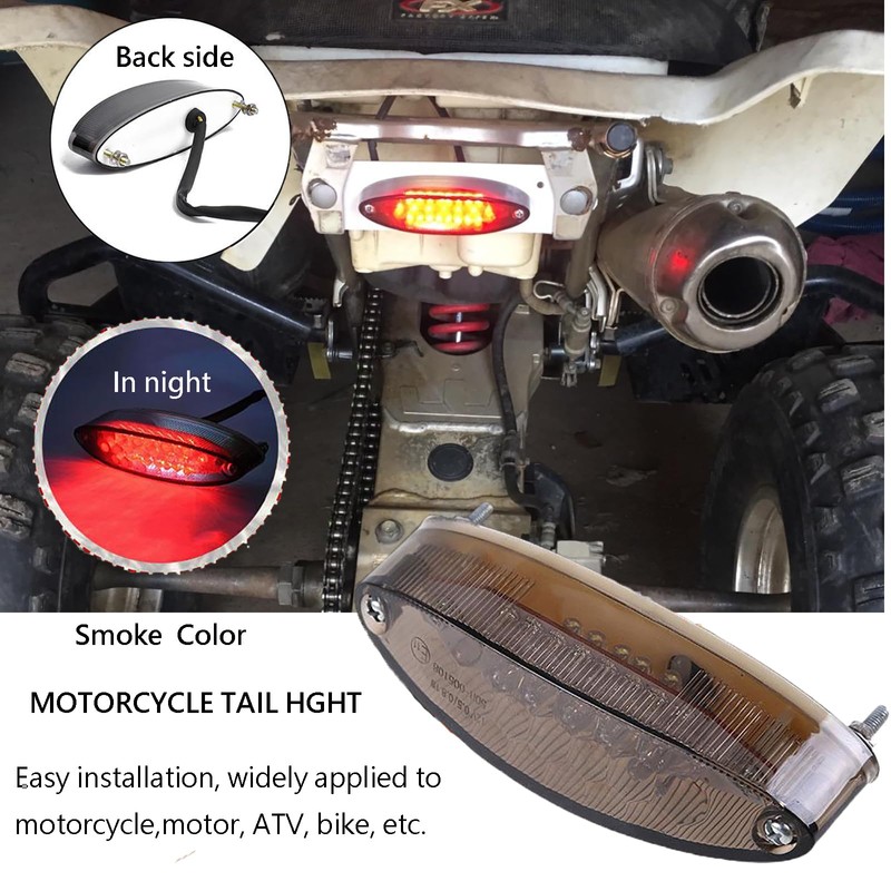 Evomosa - Luz trasera de freno universal para motocicleta, luz