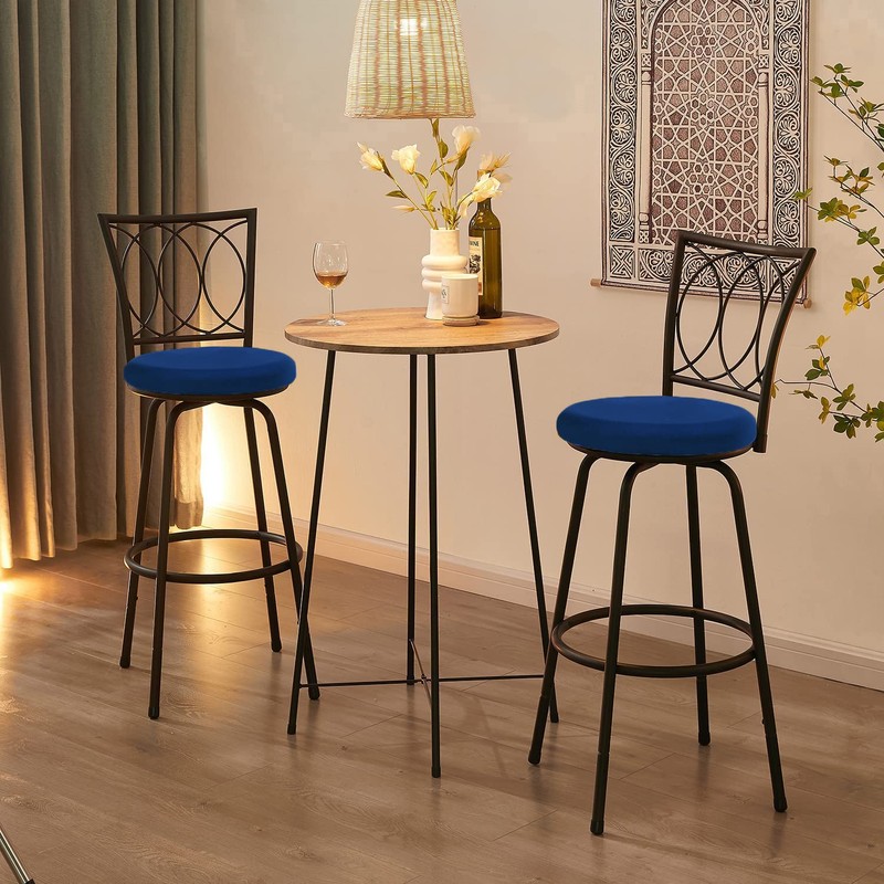 Deisy Dee 4PCS Round Bar Stool Seat Covers Stretch Round