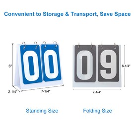 GOGO Scoreboard Flip Score Keeper Bulk for Basketball Game, Portable Scoreboard Up to 99 - Red