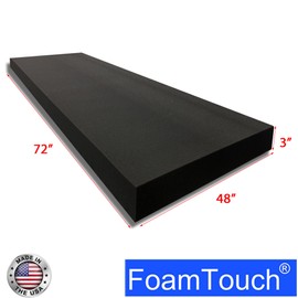 FoamTouch 3" Height x 48" Width x 72" Length Camper/RV bunk Mattress (Foam Only) Charcoal -No Cover