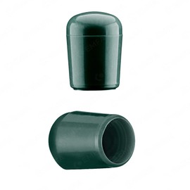 EMFA Caps for Round Pipes 12 mm Green (RAL 6005) Pack of 10 Foot Caps End Caps Plastic 1.2 cm