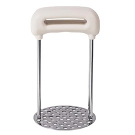 Heavy Duty Potato Mashers, 5 Inch x 2.8 Inch Food Grade Stainless Steel Food Crusher for Kitchen and Outdoors (white)