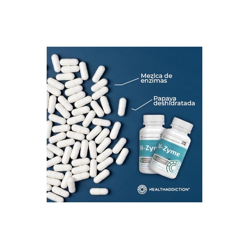 Healthaddiction Pack Enzimas Digestivas Avanzadas Cápsulas 400mg Lactasa Proteasa Amilasa