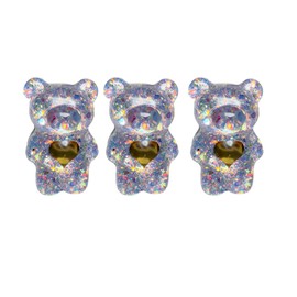 3Pcs Transparent Bear Transparent Mobile Phone Grip Stand Finger Stand Easy Installation Smooth 3D Laser Phone Folding Cute Accessories