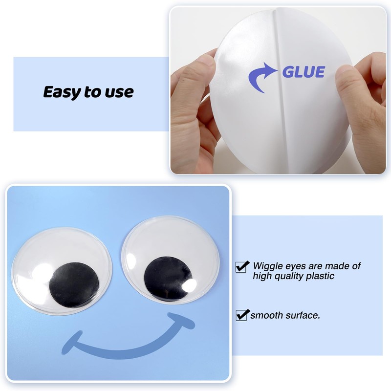 TOAOB 2pcs Giant Googly Eyes 6 Inch Plastic Wiggle Eyes