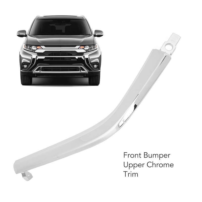 Front Bumper Upper Chrome Trim Glossy Molding Trim Strip Replacement