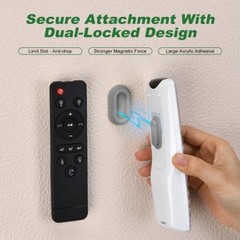 LncBoc Magnetic Remote Control Holder Wall Mount - 4 Pack Upgrade Self Adhesive Organizers Storage Magnetic Holders for TV, Fan, and Air Remote Control Rack Back