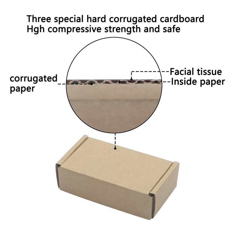 Pxyelec Pack of 50 Kraft Paper Boxes, Foldable Rectangular Paper