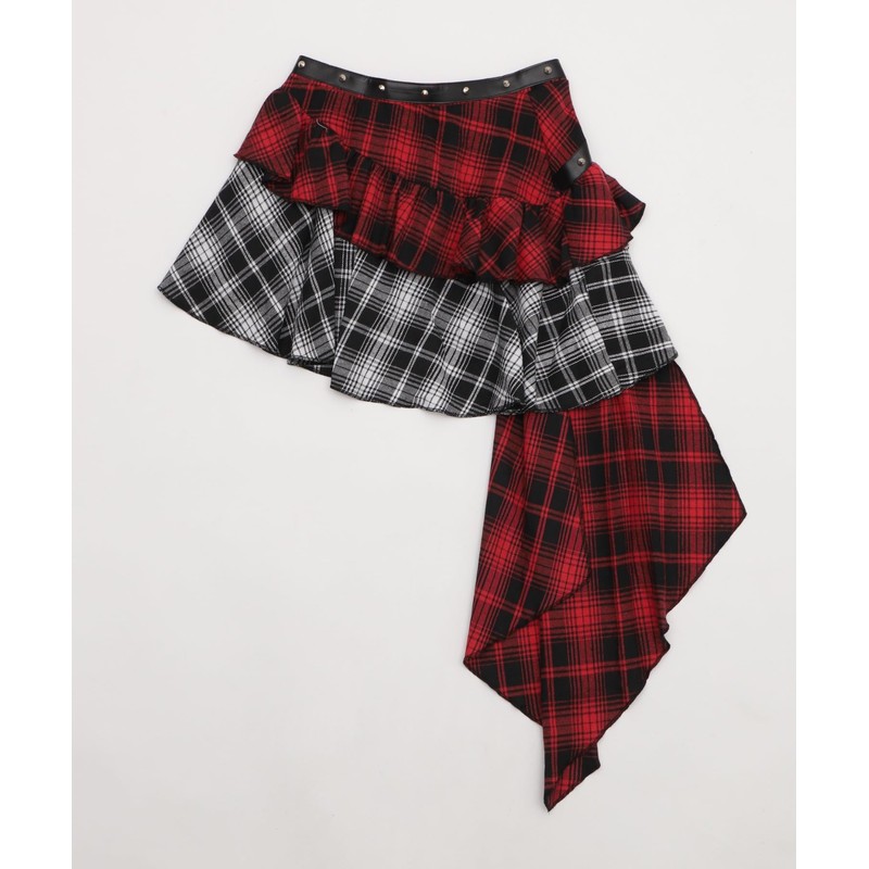 [ウィゴー] Figments パンク レイヤード チェック イレヘム スカート レディース F 柄1