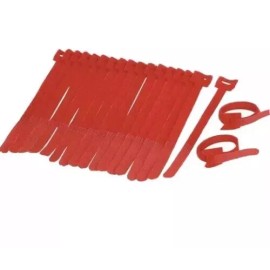 Unbranded 10 VELCR Brand Ties Cable Cord Organizer Wraps Reusable Die Cut Straps 7” Red