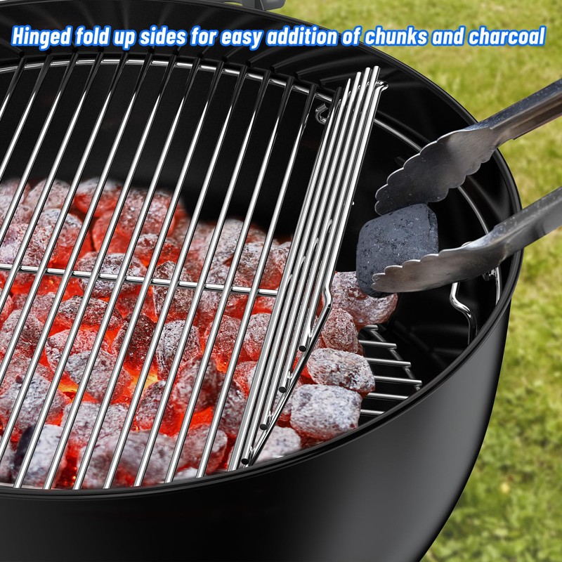 Skyflame Charkettle Stainless Steel Hinged Cooking Grate with Handles, Compatible