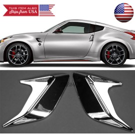 SdeelCase 2PC 5" x 5" ABS Chrome Side Fender Intake Air Vent w/ Mesh Insert For Mercedes