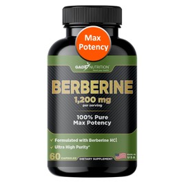 Gade Nutrition Berberine Supplement | Berberine HCI 1200mg Per Serving - Top Choice Vegetable Capsules, Gluten Free, Non-GMO, Dairy Free - Made in USA