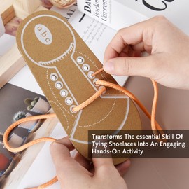 DILUSILK Lacing Shoe Toys Learn to Tie Shoe Laces Kids Teaching Tie Shoelace Practice Paper Board Tying Learn How to Shoe Laces for Children Toddler Early Educational Teaching Aids