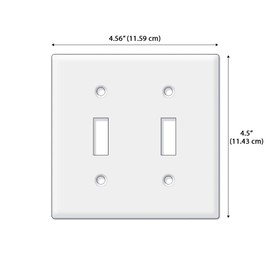 WIRESTER Double Gang Toggle Light Switch Plate/Wall Plate Cover - Tuxedo Orange Tabby Cats