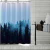 LLSCL Fabric Shower Curtain Liner with Magnets, Blue Forest Waterproof