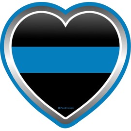 ProSticker 1087 (One) 4" Patriot Series Heart Thin Blue Line Decal Sticker