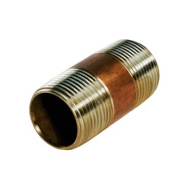 Everflow Supplies NPBR1030 3" Long Brass Nipple Pipe Fitting with 1" Nominal Diameter and NPT Ends