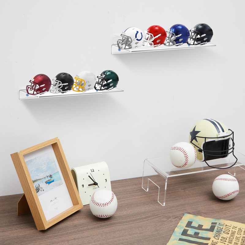 Colingmill 4 Pieces Wall Mount Pocket Size Helmet Display Racks