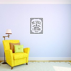 Design with Vinyl Decals Be Still Know That I Am God Psalm 4643 Wall Art Size 20 Inches x 30 Inches 22 Colors Available