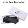 DEBRA WEITZNER Womens Leather Gloves Gift Box Black Warm Driving