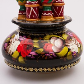 STP GOODS Handmade Russian Saint Basil's Cathedral Music Box 10.4x4.4'' (26x11 cm) Zhostovo Painting Music Box, Hand-Painted Souvenir Box