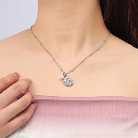 MILAKOO Stainless Steel Necklace Summer Beach 14K Gold/Silver Layering Necklace Minimalist Dainty Design Charm Choker for Women, Stainless Steel, No Gemstone