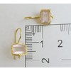 Rectangular Step Cut Rose Quartz Gold Plated 925 Sterling Silver
