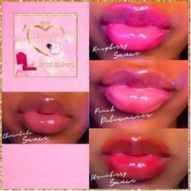 blasiandollcosmetics, wholesale lipgloss base jar, 8oz, premixed lipgloss base, handmade lipgloss, vegan, paraben free, cruelty free (8oz jar, peach delicacies)