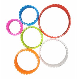 Handy Housewares 6pc Dual-Sided Biscuit/Cookie Dough Cutter Set, Straight Round and Scalloped Flower Edged, Dishwasher Safe (1 Set)