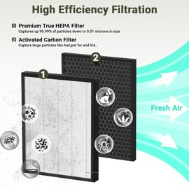 IZSOHHOME Compatible with Levoit LV-PUR131 Filter,Replacement Filters for Levoit LV-PUR131,LV-PUR131S,LV-PUR131-RF HEPA Filter and Pre-Filter(2 Sets)