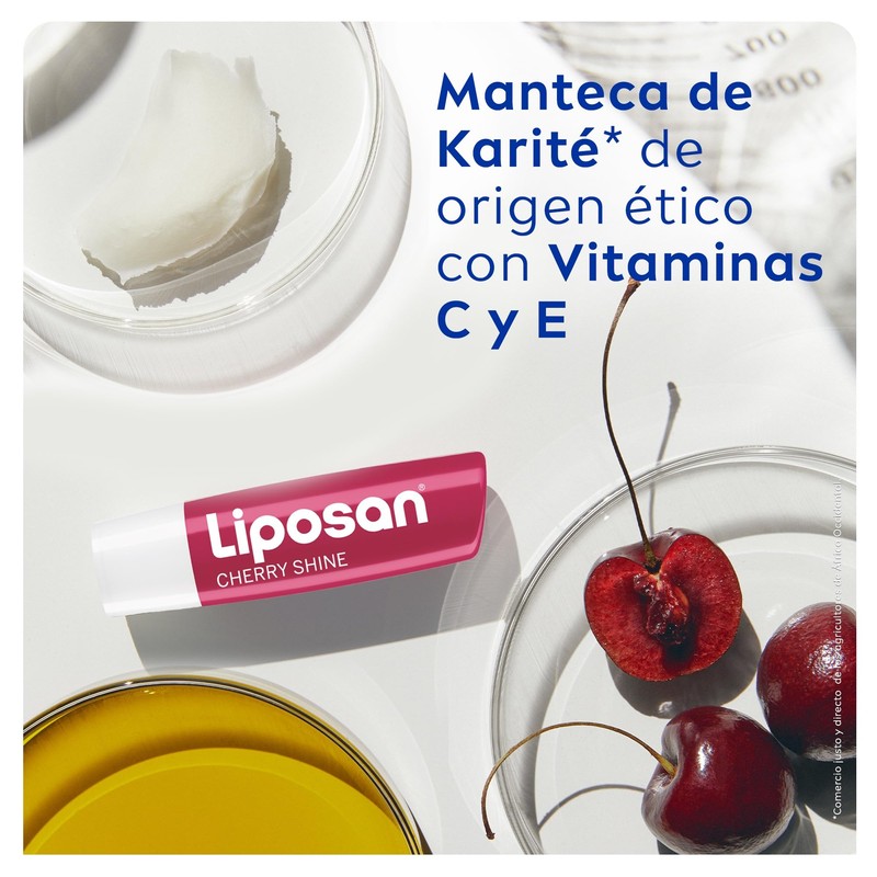 Liposan Cherry Shine (1 x 4.8g), Cherry Scented Lip Balm,