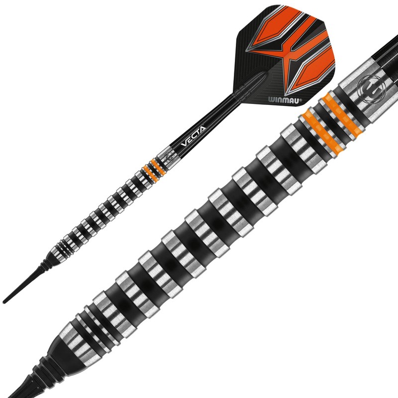 WINMAU Fury 18 Gram Tungsten Softip Darts Set with Prism