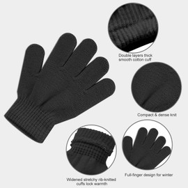 YukiniYa Kids Winter Gloves 1-5Pairs Magic Knit Warm Stretch Full Fingers Gloves for Boys Girls Toddler Children 1-15 Years